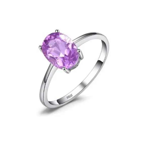 💜 1.16ct Amethyst Ring - 925 Sterling Silver - Picture 4 of 6